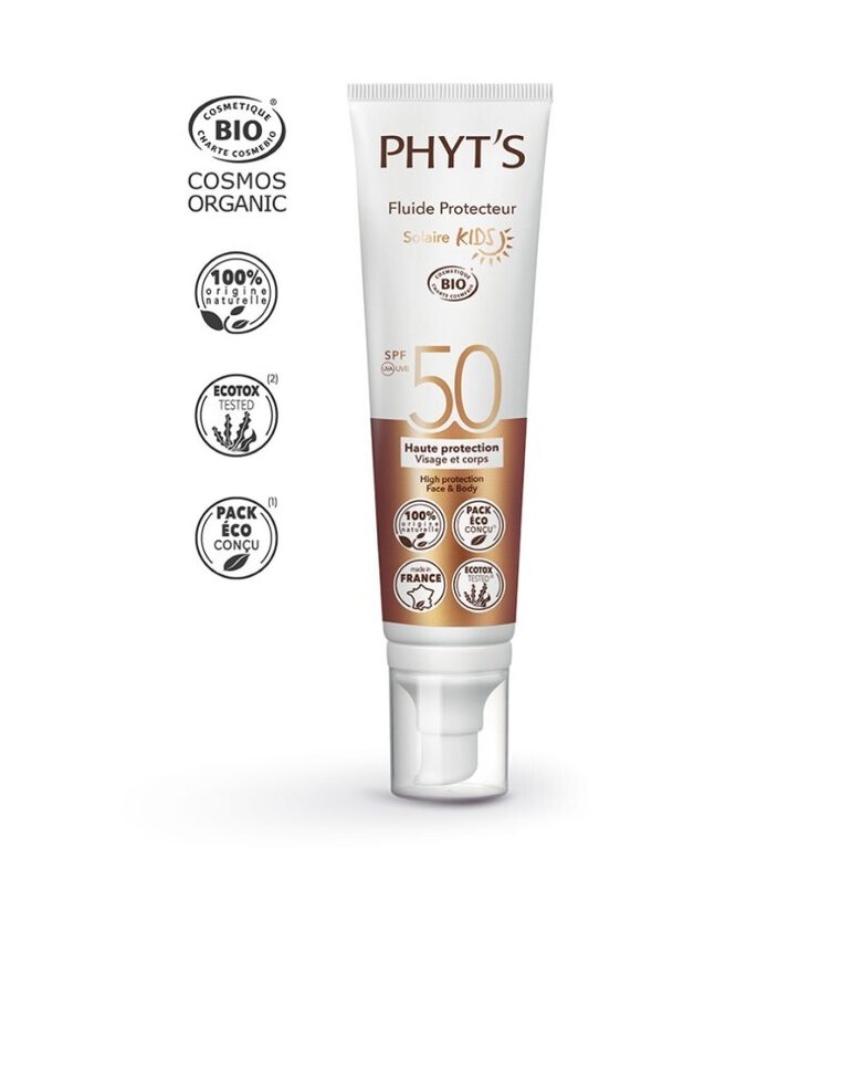 PHYT'S - KIDS SUN PROTECTION FLUID SPF 50 | SPF 50 aizsardzības līdzeklis bērniem, 100mL